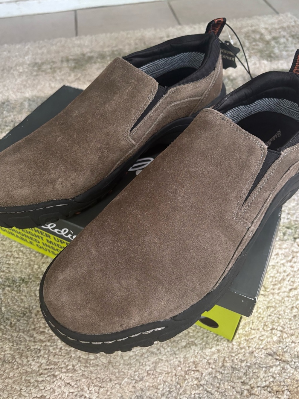 Eddie Bauer Taupe Suede Slip-On Loafers NEW
